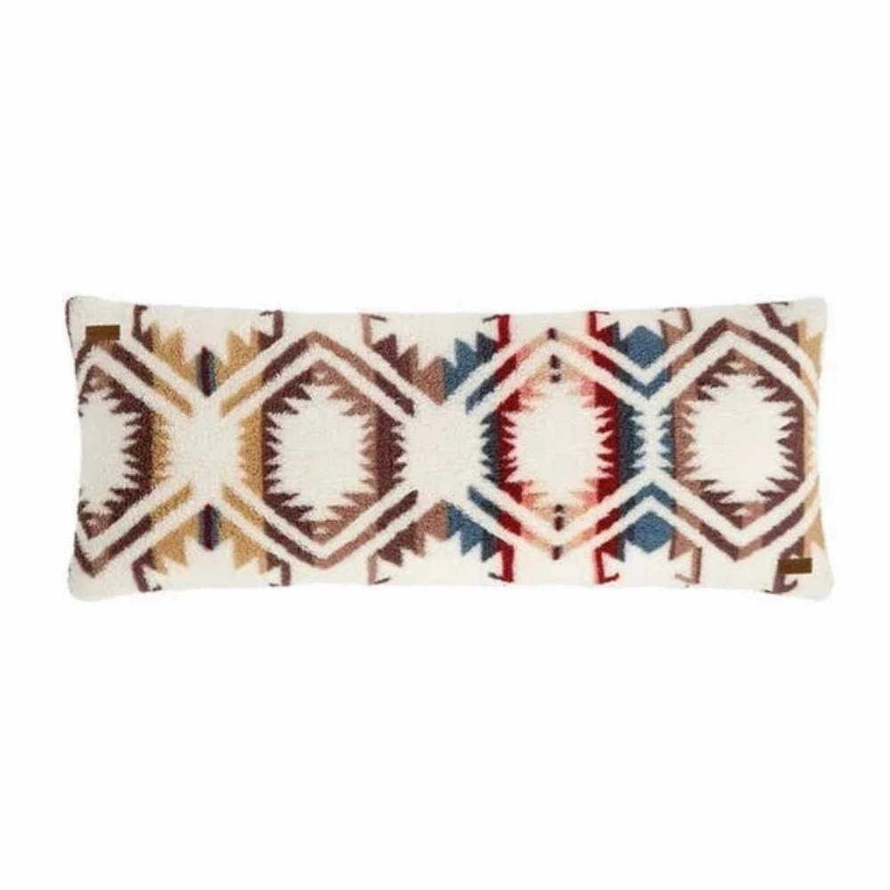 New In Pkg Pendleton Sherpa Bolster Pillow White Sands Western Aztec 48" x 20"